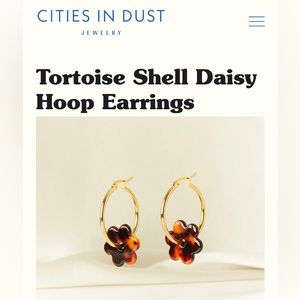 Tortoise Shell Daisy Hoop Earrings - NWOT